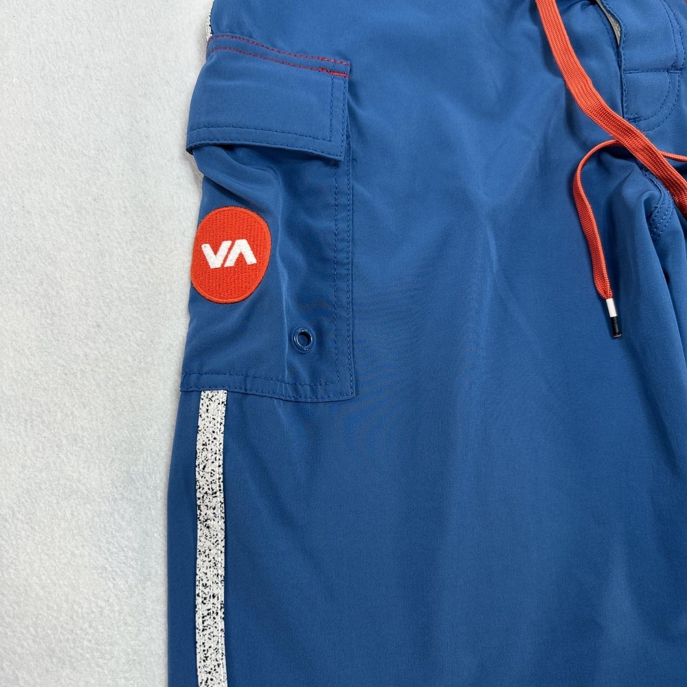 RVCA Board Shorts Mens 30 Blue Performance Stretch Surf Swim Trunks Speckle Trim - Picture 3 of 11